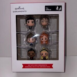 Hallmark The Office Mini Christmas Tree Ornaments Set 6 Michael Jim Pam Dwight